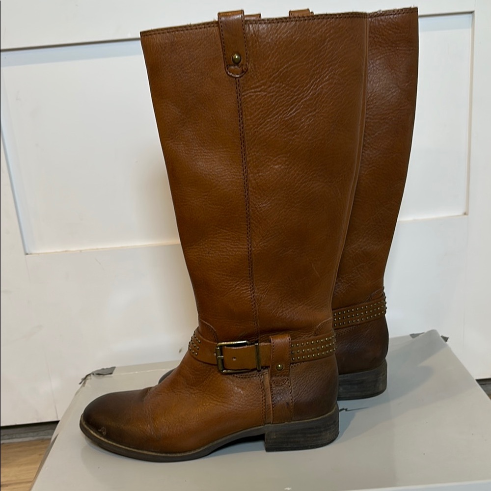 Jessica Simpson Brown Leather Knee-High Boots - Picture 2 of 11